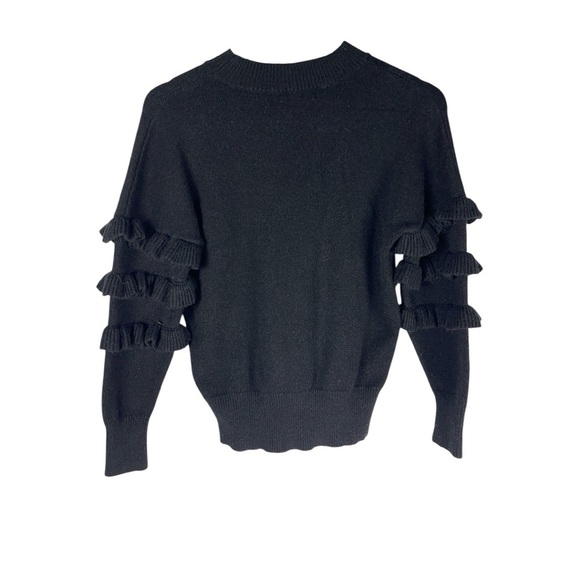 Line + Dot Black Ruffle Sleeve Knit Sweater. Size XS - Picture 7 of 9